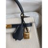 Hermes Kelly Sellier 25 Bicolor Bag in White and Black Mysore Goatskin - Image 3