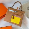 Hermes Kelly Colormatic 25 Handmade Bag in Chai Swifit Leather - Image 2
