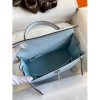 Hermes Kelly Sellier 25CM Handmade Bag In Blue Brume Epsom Calfskin - Image 8
