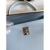 Hermes Kelly Sellier 25CM Handmade Bag In Blue Brume Epsom Calfskin - Image 3