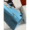 Hermes Kelly Sellier 25 Handmade Bag In Blue Candy Epsom Calfskin - Image 7
