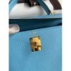 Hermes Kelly Sellier 25 Handmade Bag In Blue Candy Epsom Calfskin - Image 3