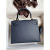 Hermes Kelly Sellier 25cm Handmade Bag In Blue Indigo Epsom Calfskin - Image 2