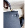Hermes Kelly Sellier 25cm Handmade Bag In Blue Indigo Epsom Calfskin - Image 6
