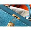 Hermes Epsom Kelly 25cm Sellier Handmade Blue Jean Bag - Image 6