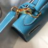 Hermes Epsom Kelly 25cm Sellier Handmade Blue Jean Bag - Image 3