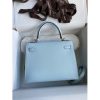 Hermes Kelly Sellier 25CM Handmade Bag In Celeste Epsom Calfskin - Image 2