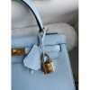 Hermes Kelly Sellier 25CM Handmade Bag In Celeste Epsom Calfskin - Image 4