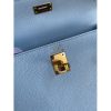 Hermes Kelly Sellier 25CM Handmade Bag In Celeste Epsom Calfskin - Image 3