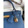 Hermes Kelly Sellier 25CM Handmade Bag In Deep Blue Epsom Calfskin - Image 4