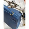 Hermes Kelly Sellier 25CM Handmade Bag In Deep Blue Epsom Calfskin - Image 9