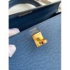 Hermes Kelly Sellier 25CM Handmade Bag In Deep Blue Epsom Calfskin - Image 3