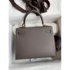 Hermes Kelly Sellier 25CM Handmade Bag In Etain Epsom Calfskin - Image 2