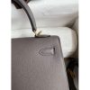 Hermes Kelly Sellier 25CM Handmade Bag In Etain Epsom Calfskin - Image 5