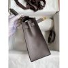 Hermes Kelly Sellier 25CM Handmade Bag In Etain Epsom Calfskin - Image 6
