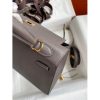Hermes Kelly Sellier 25CM Handmade Bag In Etain Epsom Calfskin - Image 9