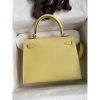 Hermes Kelly Sellier 25cm Handmade Bag In Jaune Poussin Epsom Calfskin - Image 2
