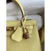 Hermes Kelly Sellier 25cm Handmade Bag In Jaune Poussin Epsom Calfskin - Image 5