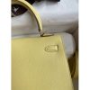 Hermes Kelly Sellier 25cm Handmade Bag In Jaune Poussin Epsom Calfskin - Image 6