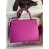 Hermes Kelly Sellier 25 Handmade Bag In Magnolia Epsom Calfskin - Image 2