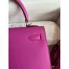 Hermes Kelly Sellier 25 Handmade Bag In Magnolia Epsom Calfskin - Image 5