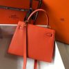 Hermes Orange Epsom Kelly 25cm Sellier Handmade Bag - Image 2
