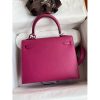 Hermes Kelly Sellier 25 Handmade Bag In Rose Purple Epsom Calfskin - Image 2