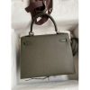 Hermes Kelly Sellier 25 Handmade Bag In Vert De Gris Epsom Calfskin - Image 2