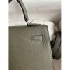 Hermes Kelly Sellier 25 Handmade Bag In Vert De Gris Epsom Calfskin - Image 5