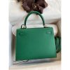 Hermes Kelly Sellier 25cm Handmade Bag In Vert Vertigo Epsom Calfskin - Image 2