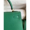 Hermes Kelly Sellier 25cm Handmade Bag In Vert Vertigo Epsom Calfskin - Image 5