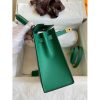 Hermes Kelly Sellier 25cm Handmade Bag In Vert Vertigo Epsom Calfskin - Image 6