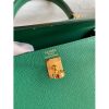 Hermes Kelly Sellier 25cm Handmade Bag In Vert Vertigo Epsom Calfskin - Image 3