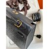 Hermes Kelly Sellier 25 Handmade Bag In Black Ostrich Leather - Image 9