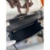 Hermes Kelly Sellier 25 Handmade Bag In Black Ostrich Leather - Image 8