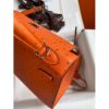Hermes Kelly Sellier 25 Handmade Bag In Orange Ostrich Leather - Image 9