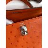 Hermes Kelly Sellier 25 Handmade Bag In Orange Ostrich Leather - Image 3