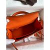 Hermes Kelly Sellier 25 Handmade Bag In Orange Ostrich Leather - Image 6