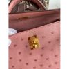 Hermes Kelly Sellier 25 Handmade Bag In Terre Cuite Ostrich Leather - Image 3
