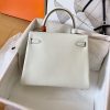 Hermes Kelly Retourne 25 Handmade Bag In Craie Swift Calfskin - Image 4