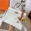 Hermes Kelly Retourne 25 Handmade Bag In Craie Swift Calfskin - Image 2