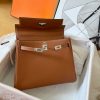 Hermes Kelly Retourne 25 Handmade Bag In Gold Swift Calfskin - Image 3