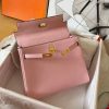 Hermes Kelly Retourne 25 Handmade Bag In Pink Swift Calfskin - Image 3