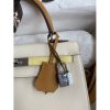 Hermes Kelly Sellier 25 Tricolor Bag in Craie/Sesame/Yellow Epsom Calfskin - Image 3