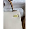 Hermes Kelly Sellier 25 Tricolor Bag in Craie/Sesame/Yellow Epsom Calfskin - Image 4