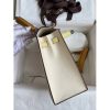 Hermes Kelly Sellier 25 Tricolor Bag in Craie/Sesame/Yellow Epsom Calfskin - Image 5