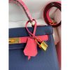 Hermes Kelly Sellier 28 Bicolor Bag in Blue Saphir and Rose Lipstick Epsom Calfskin - Image 3