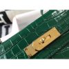 Hermes Kelly 28cm Bag In Green Embossed Crocodile GHW - Image 5