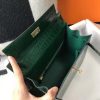 Hermes Kelly 28cm Bag In Green Embossed Crocodile GHW - Image 8