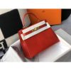 Hermes Kelly 28cm Bag In Red Embossed Crocodile GHW - Image 4